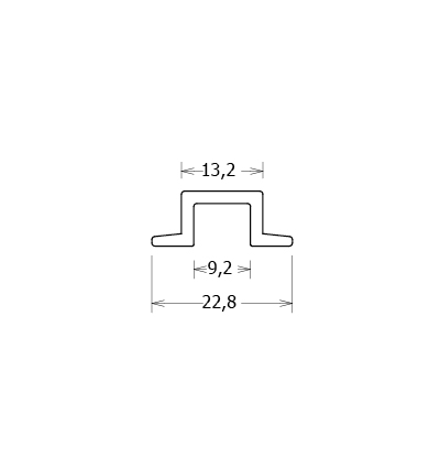 Profil cache vis en U 9 mm